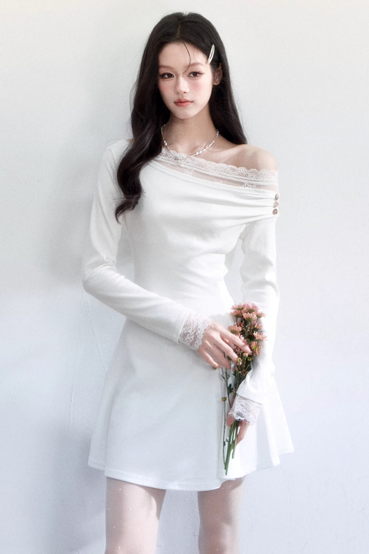 Moonlight Lace Off-Shoulder Dress