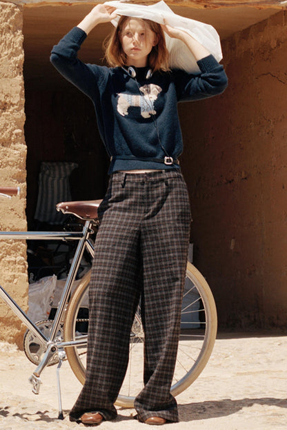 Nordic Woolen Plaid Pants