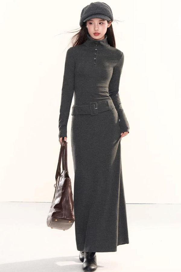 Henry Collar Bodycon Dress