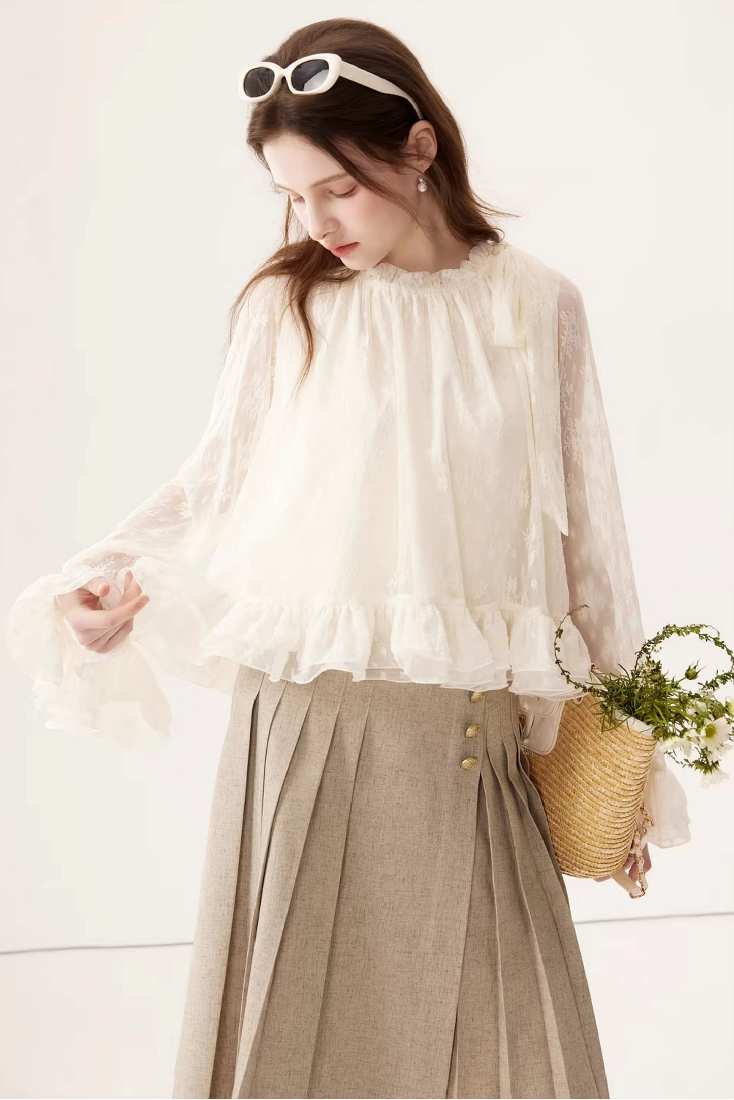 Chiffon Bow Ribbon Blouse