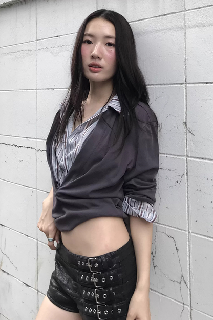 Color-Block Striped Knit Top