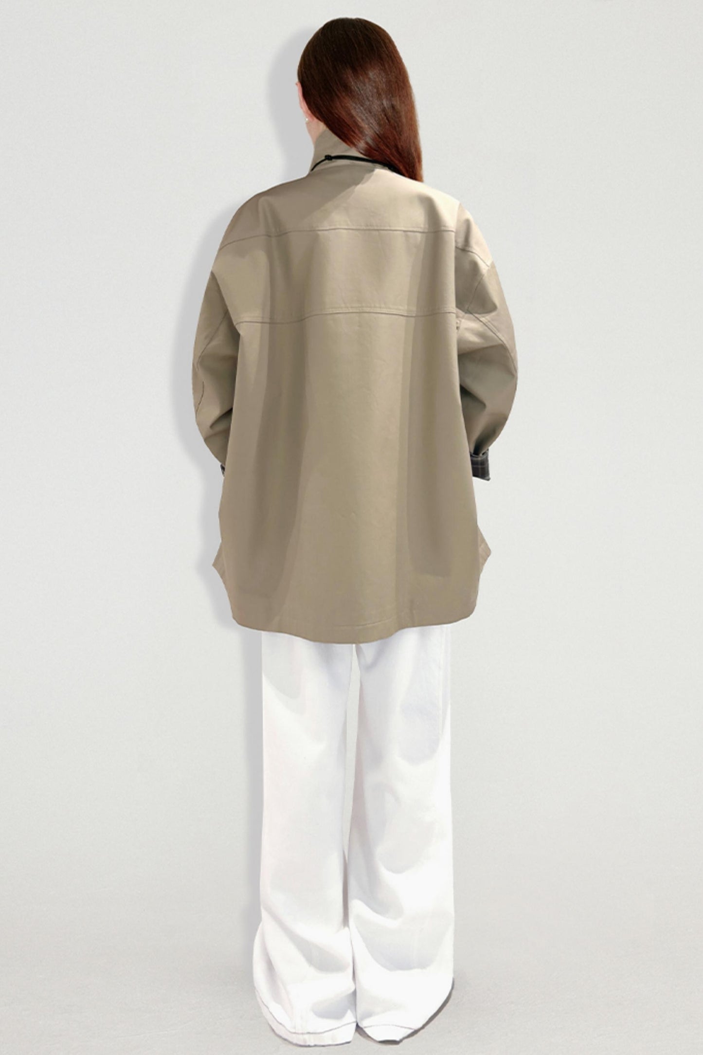 Atmospheric Plaid Patchwork Trench Coat