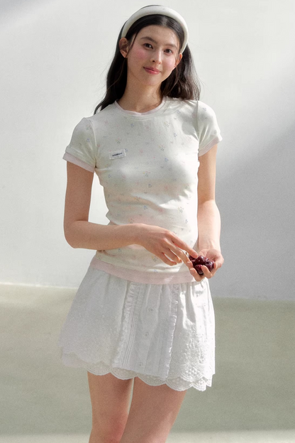 Contrasting Cotton Slim-Fit Top