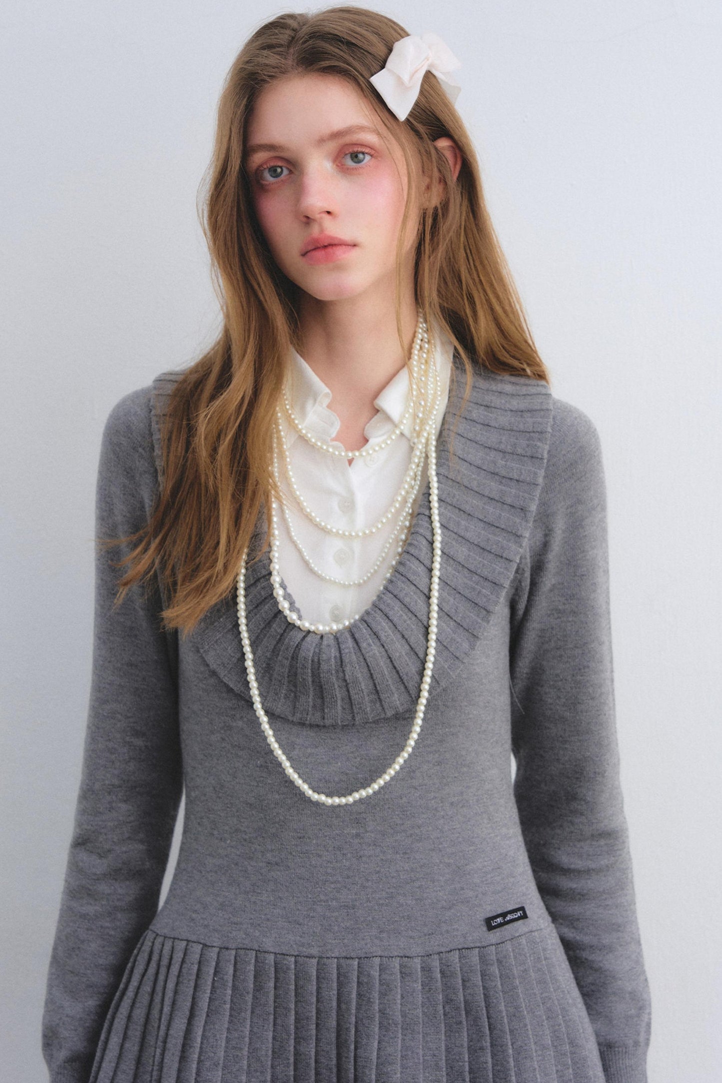 Patchwork Knitted Pleated Dress