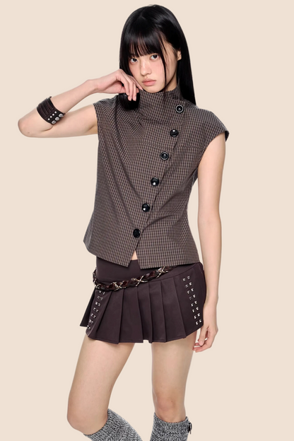 Retro kariertes Sommerbluse