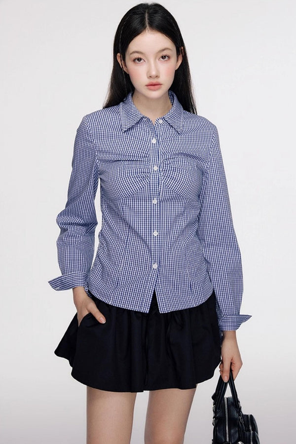 Nap Pleated Slim Spring Shirt