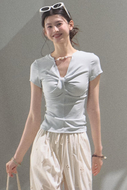 Cool Beaded V-Neck Tee