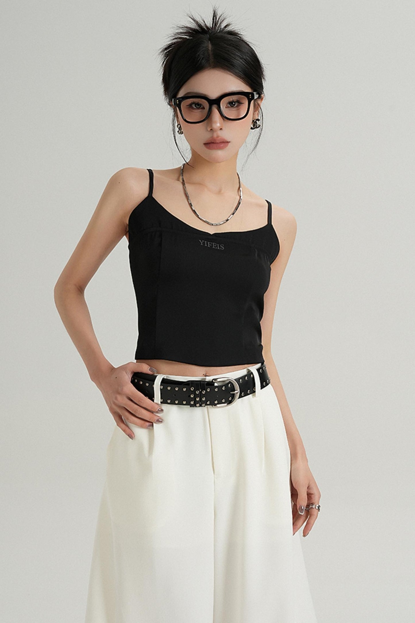 크롭 밴도 베이스 레이어 탑 