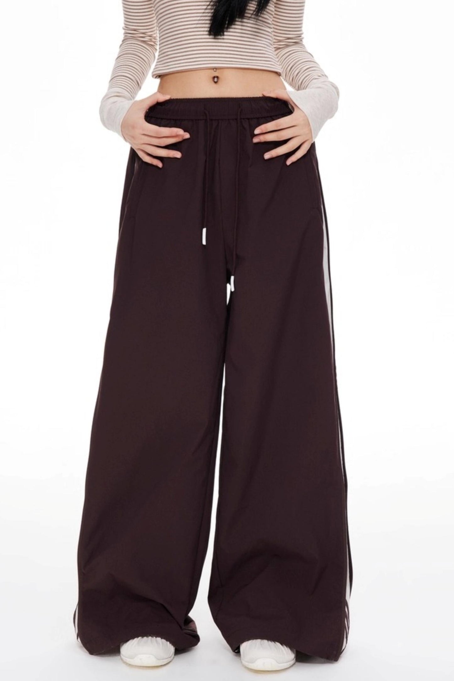 Striped Wide-leg Pants