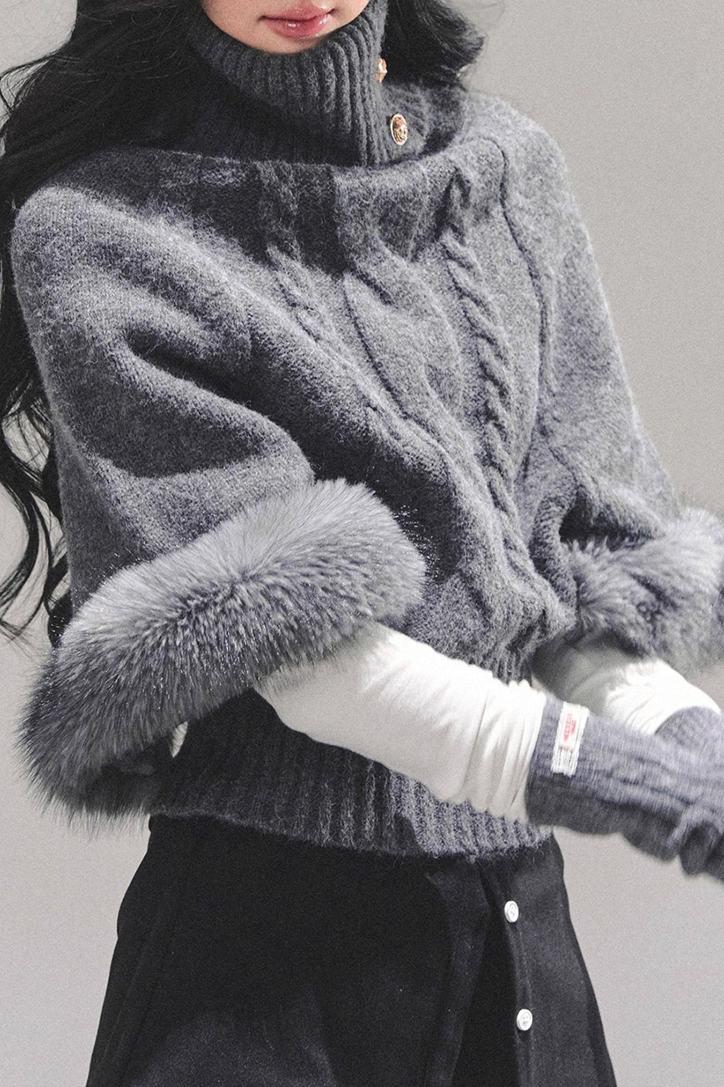 Korean Mohair Turtleneck Sweater