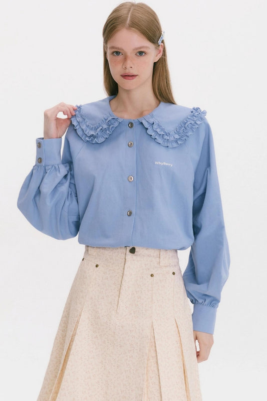 Love Balloon Flower Lapel Shirt