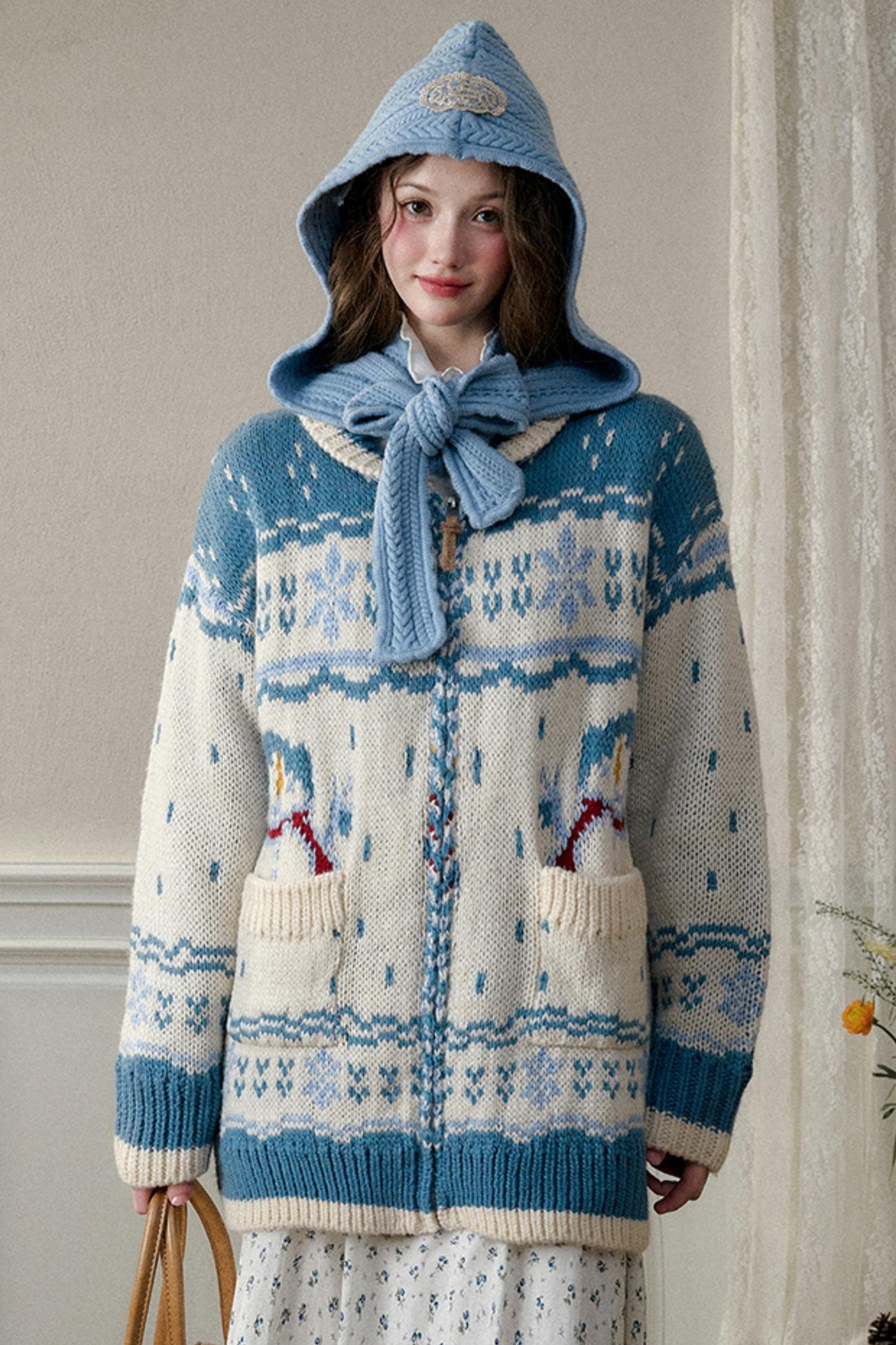 Nordic Snow Wool Knit Jacket