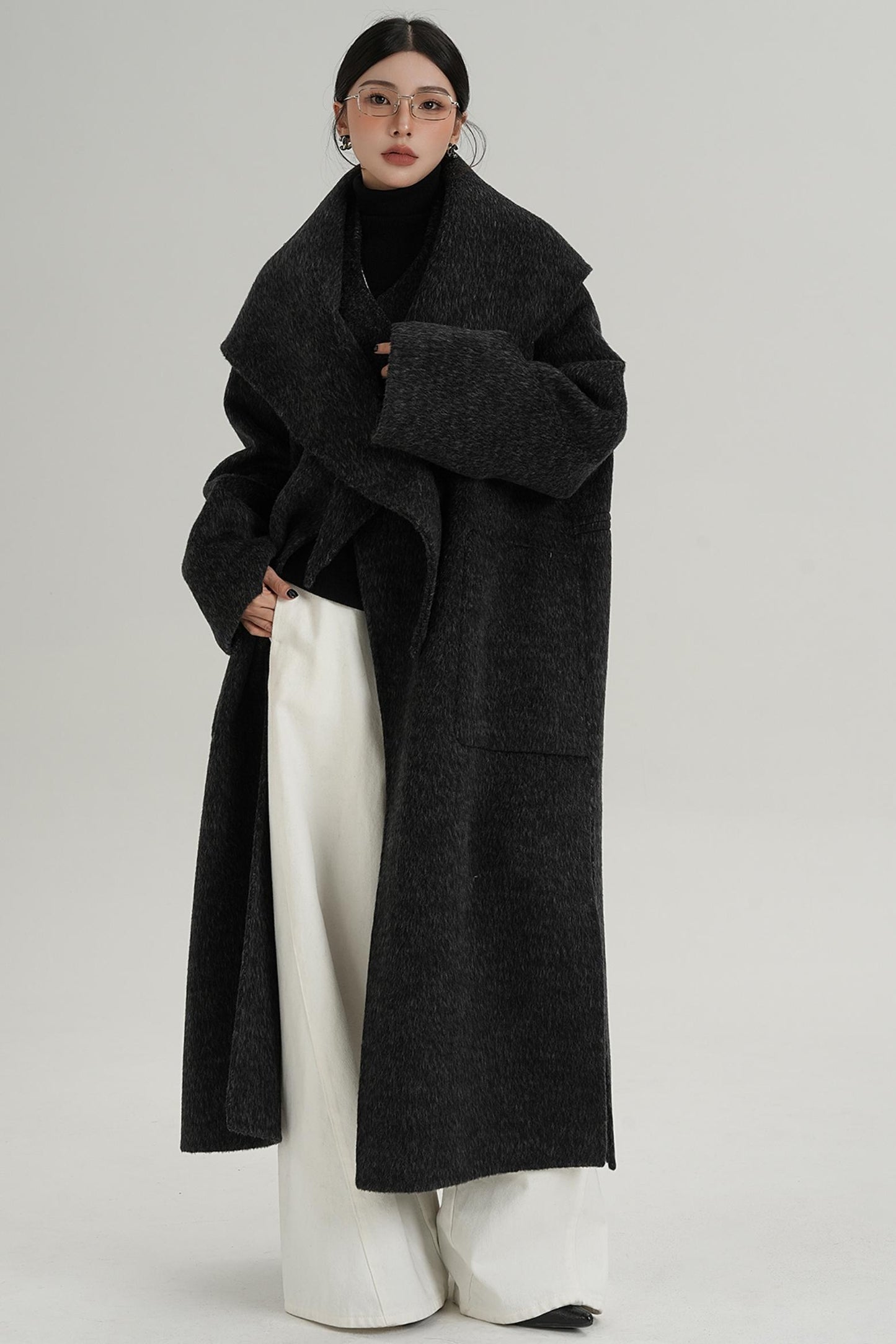 Woolen Elegance Long Jacket