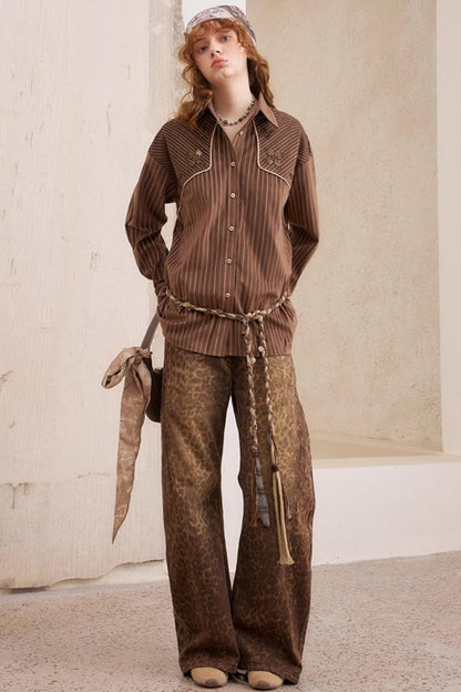 Vintage Beaded Suede Shirt