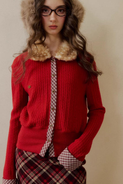 Rétro Reindeer À carreaux Pull