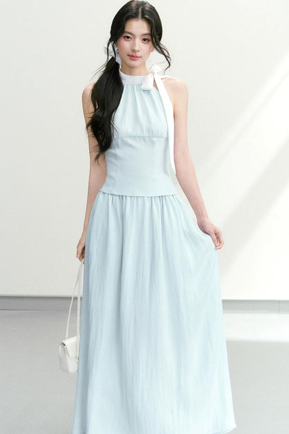 Conjunto de traje elegante con cuello halter