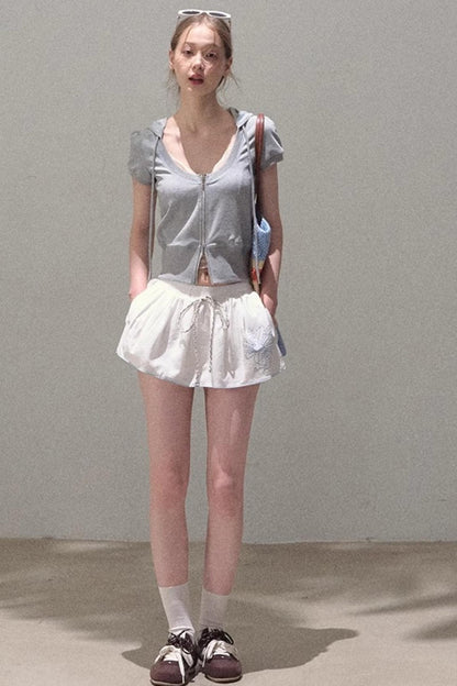 Color Block U-Neck Hooded Cardigan