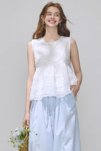 Summer White Embroidered Top