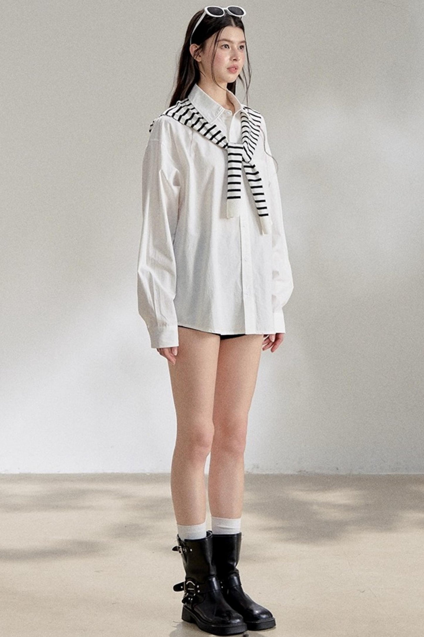 White Striped Oversize Shirt