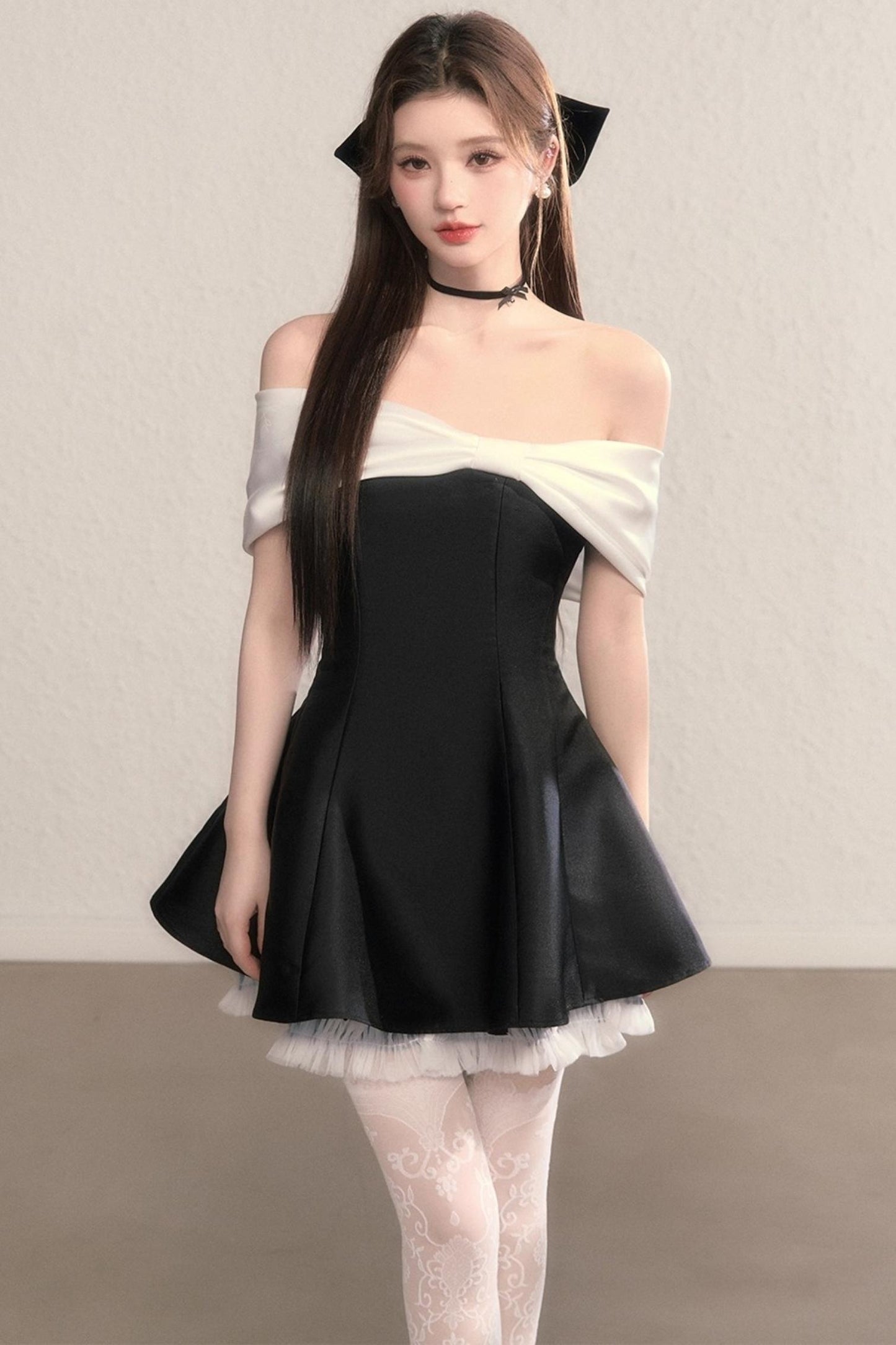 Gently Twisted French A-Line Puffy Dress