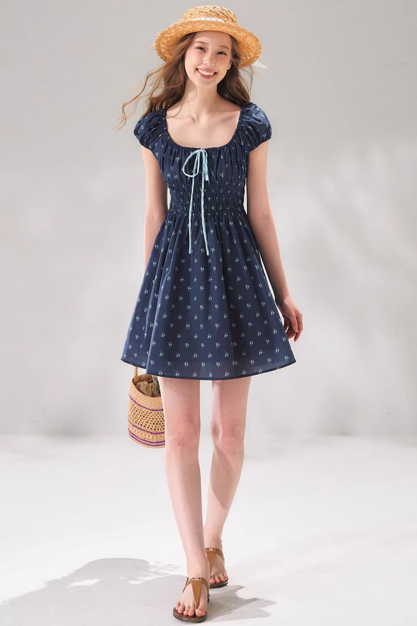 Floral Bow Long Dress