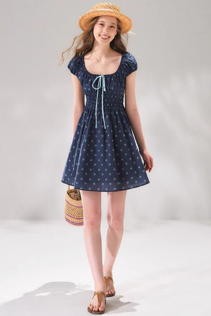 Floral Bow Long Dress