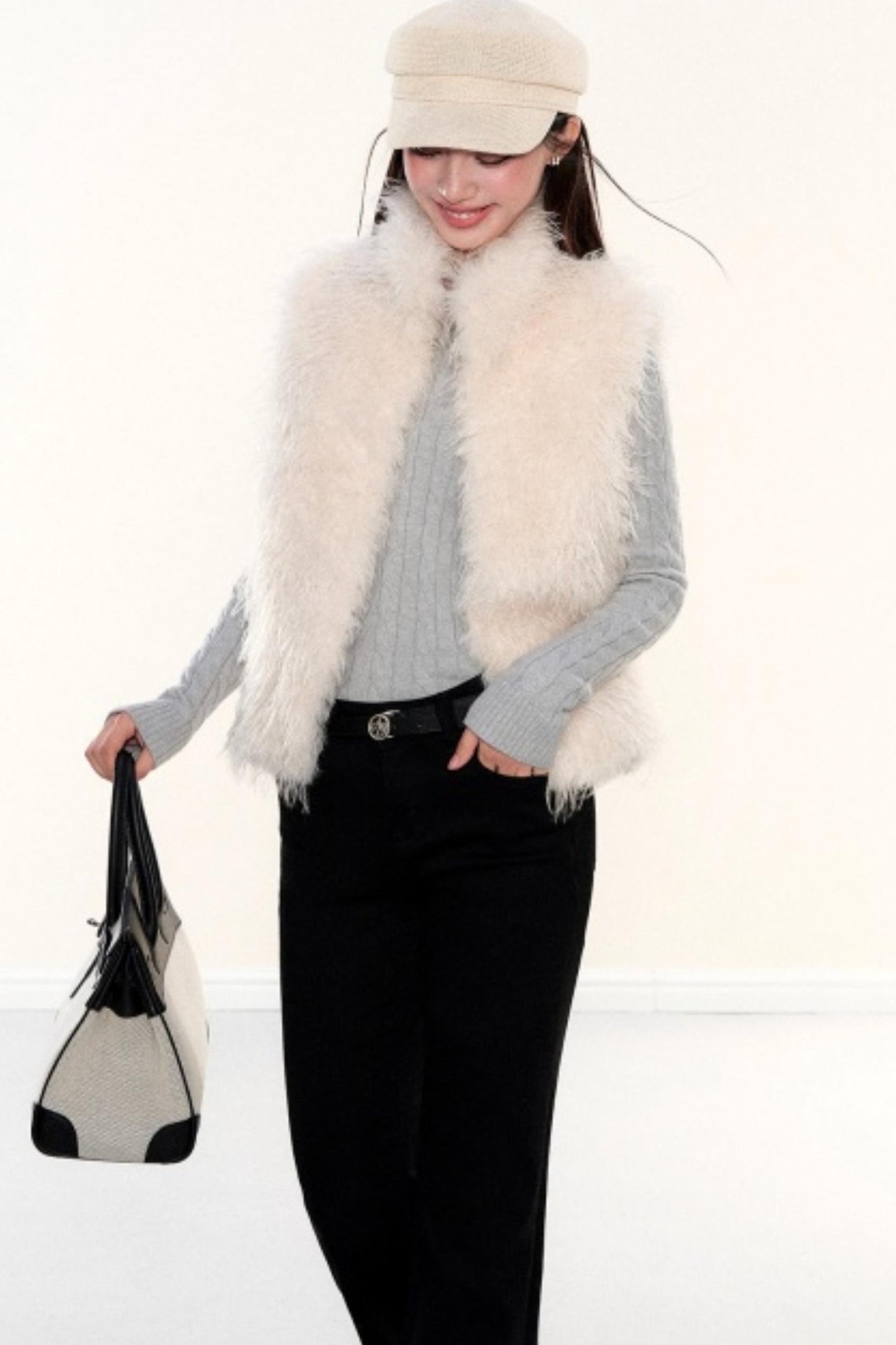 Stand-Up Collar Furry Vest