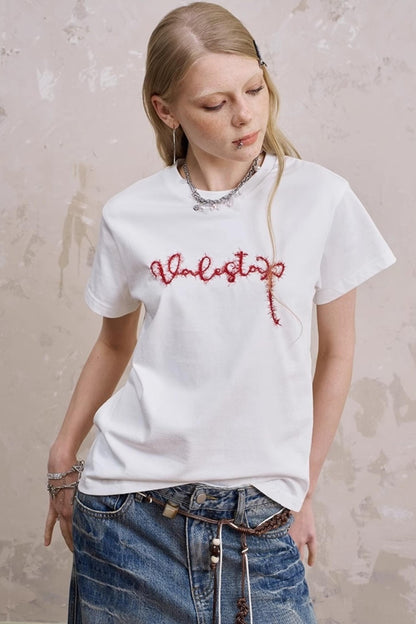 Embroidered Silk Tee
