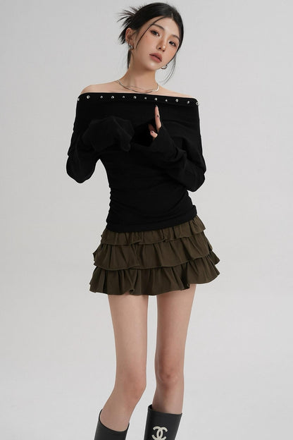 Niche Rivet Long-Sleeved T-Shirt