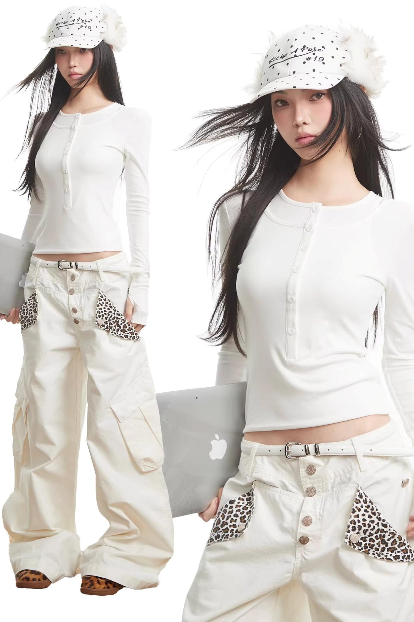 White Autumn Slim Top