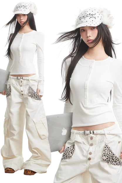 White Autumn Slim Top