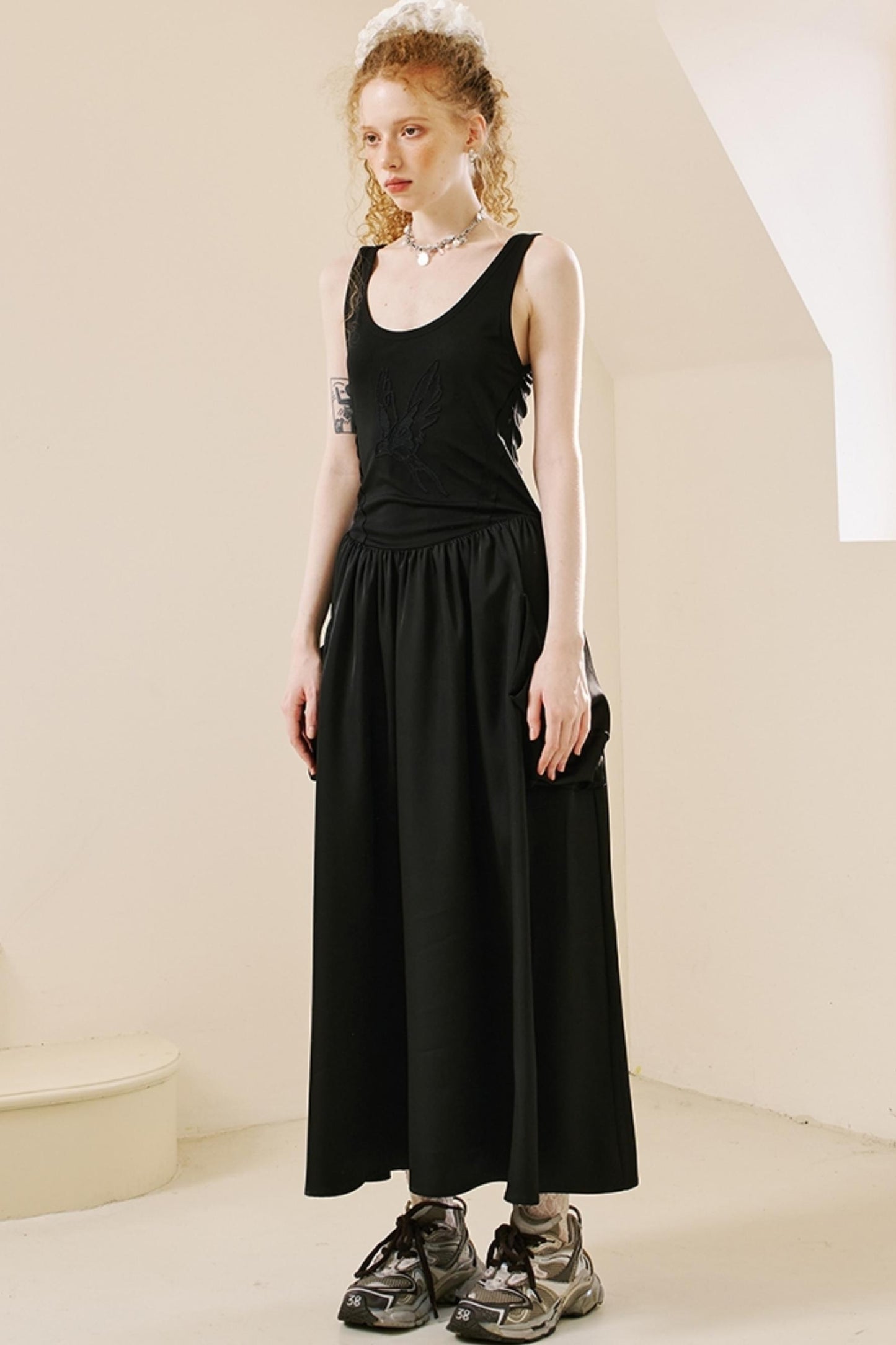 Swallow Embroidered Summer Dress