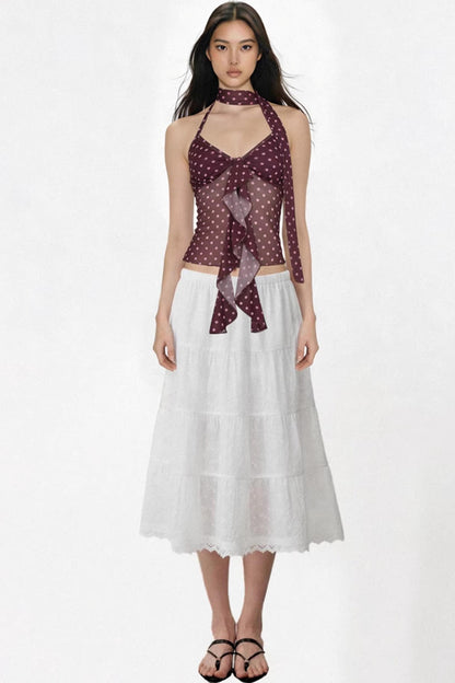 Farbblockiertes Mesh-Top