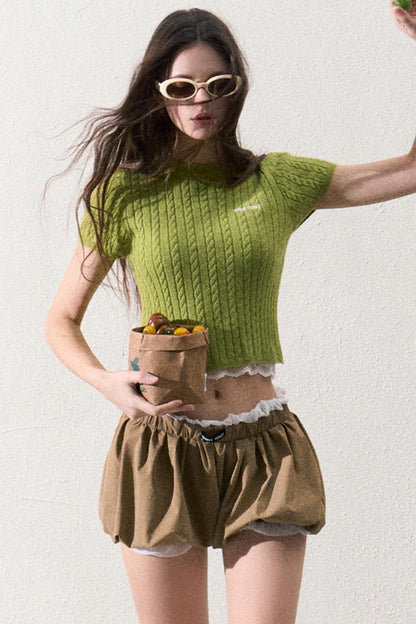 Elegant Fitted Short-Sleeve Top