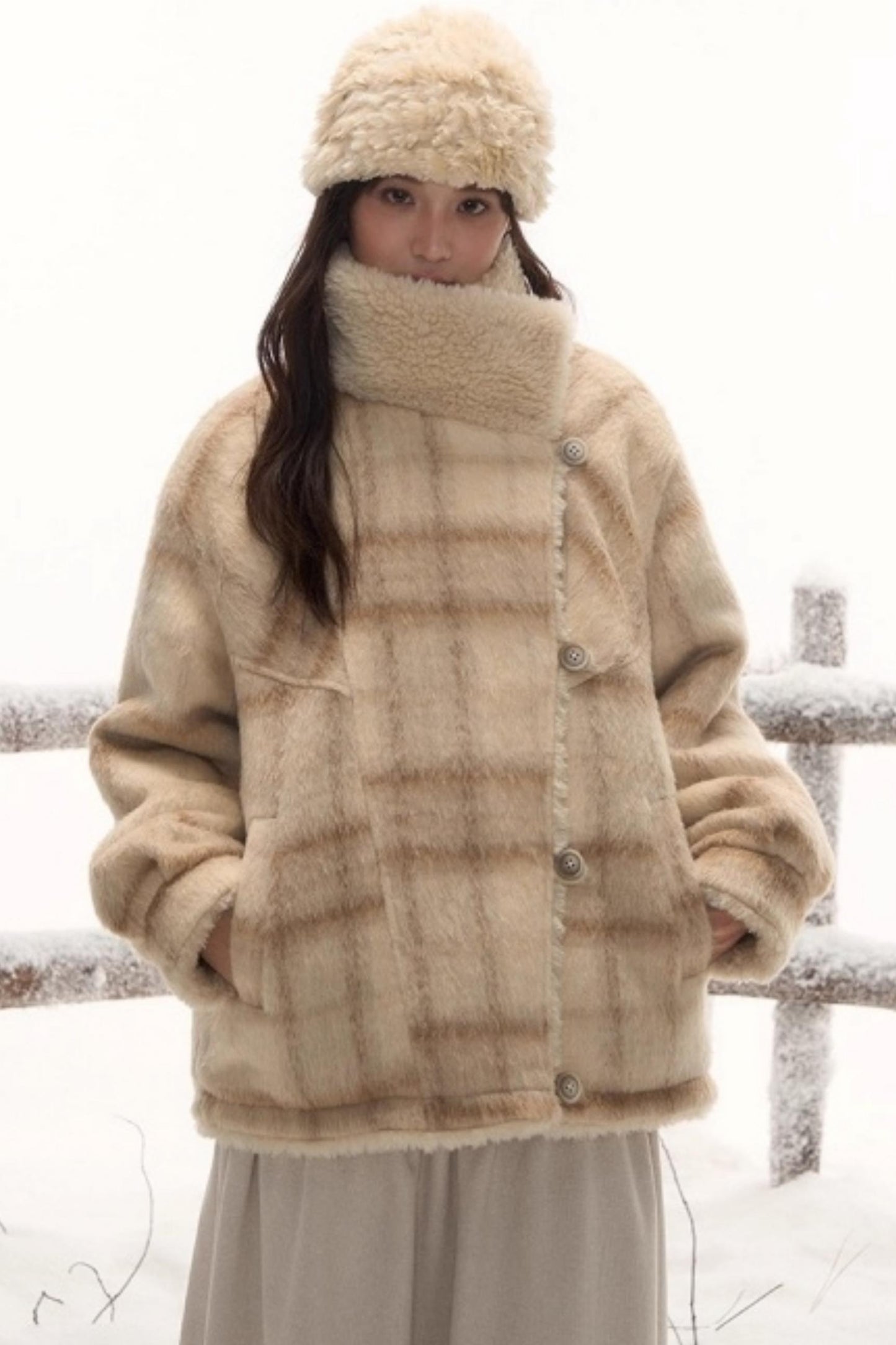 Reversible Plaid Wool Jacket