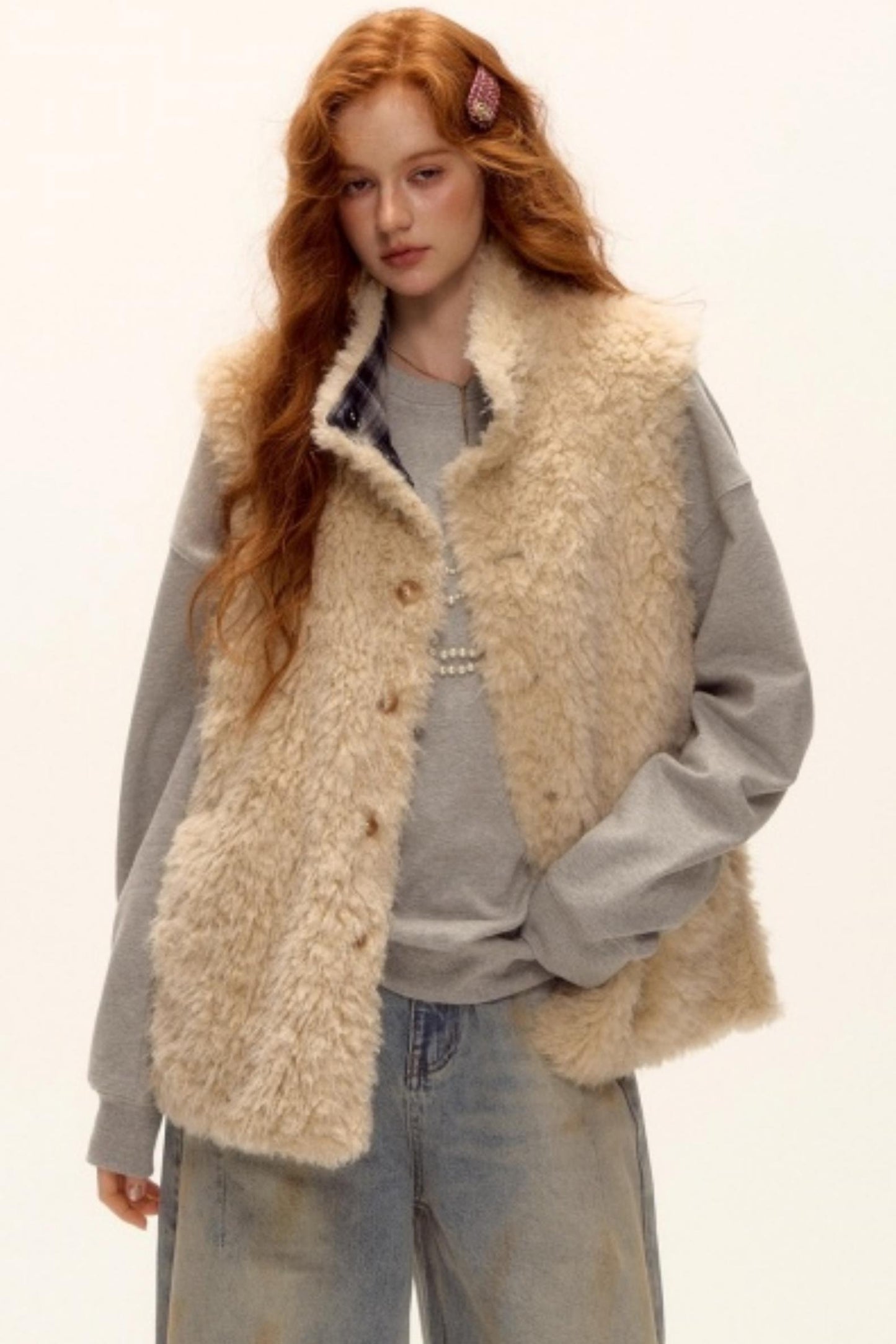 Blue Check Reversible Plaid Vest