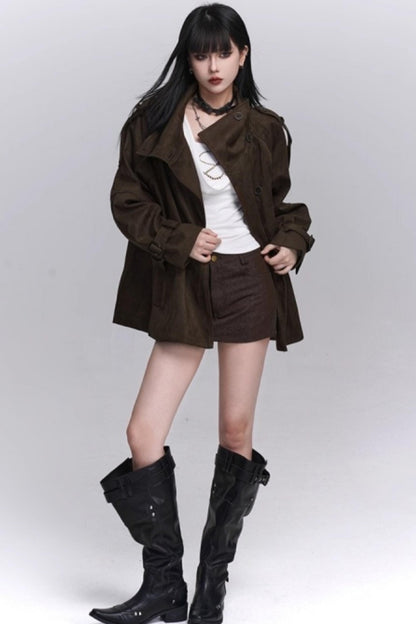 Brown Suede Autumn Jacket