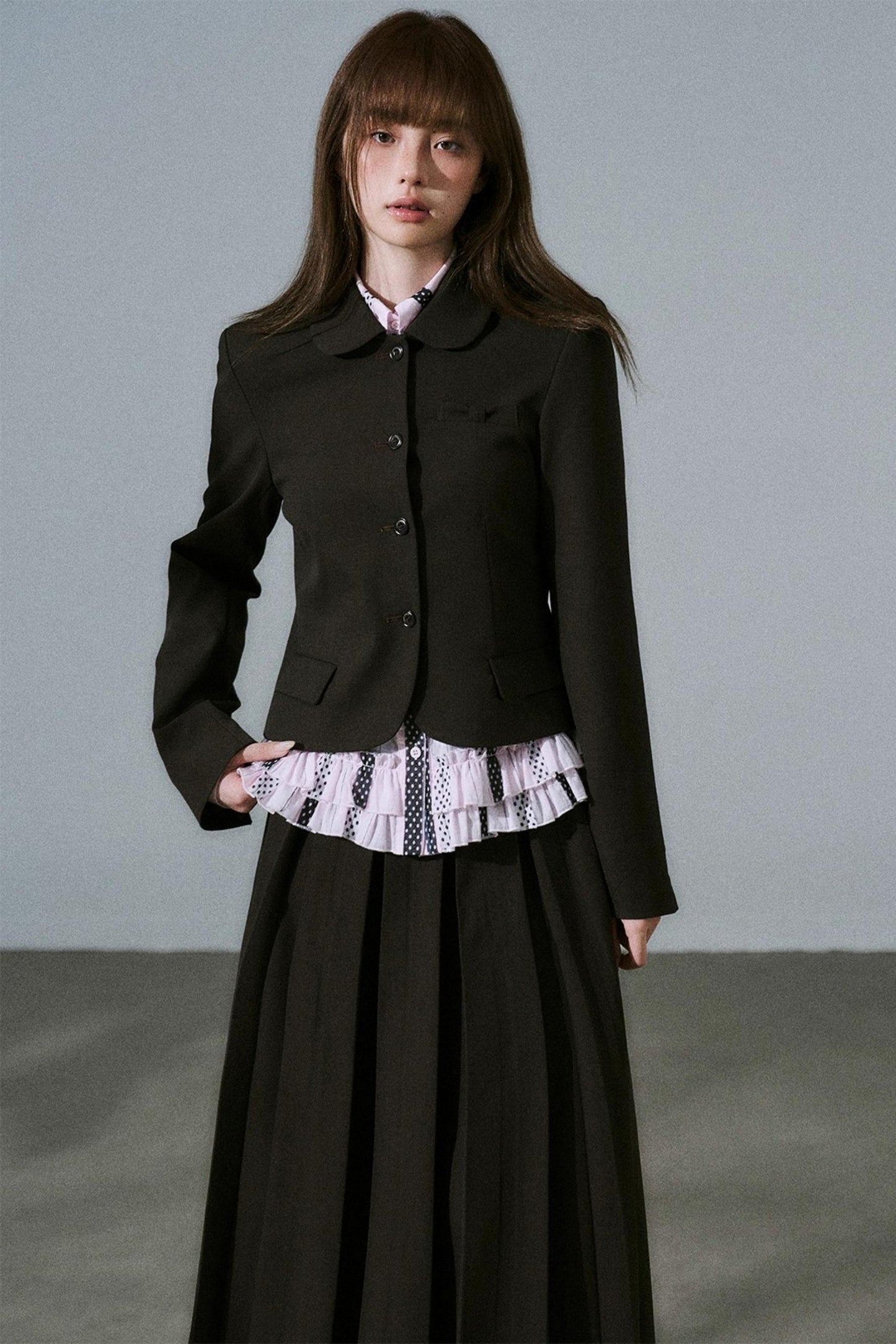 Japanese Girl Pleated Jacket Set-Up