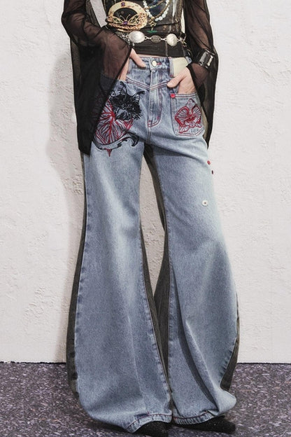 Asymmetrical Sickle Jeans