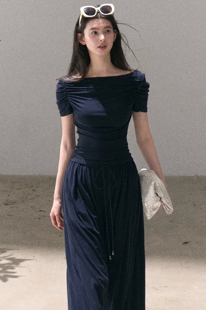 Lyocell Off-Shoulder Two-Piece Set-Up
