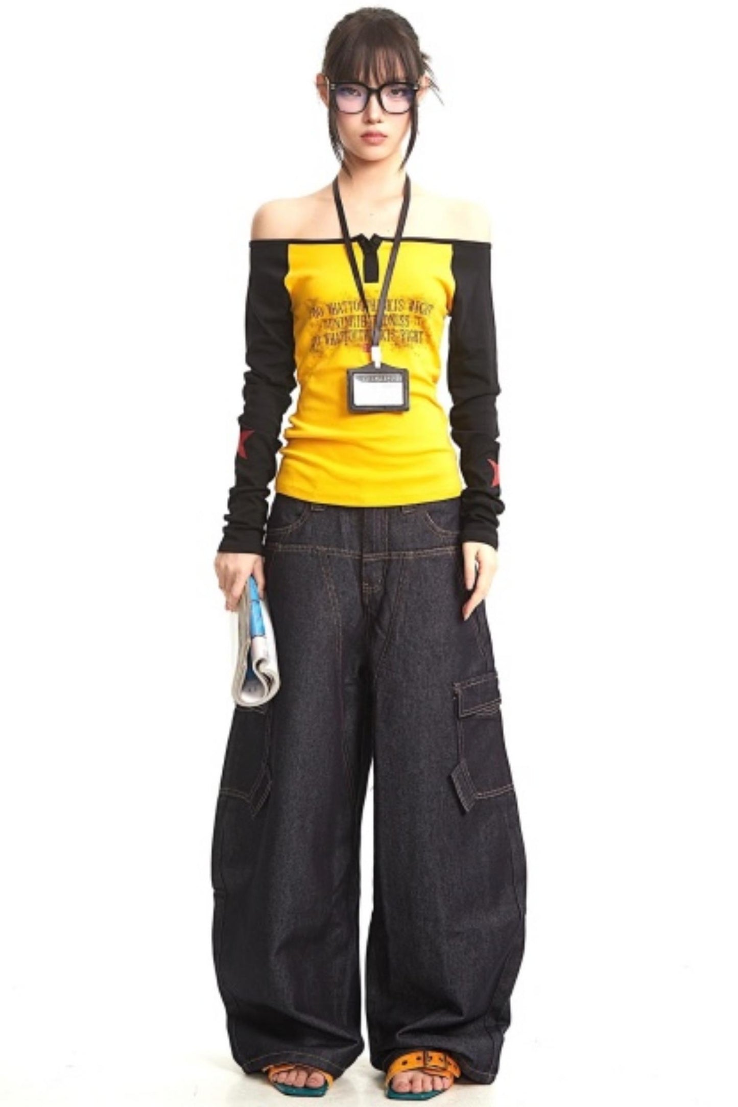 American Retro One-Shoulder Top