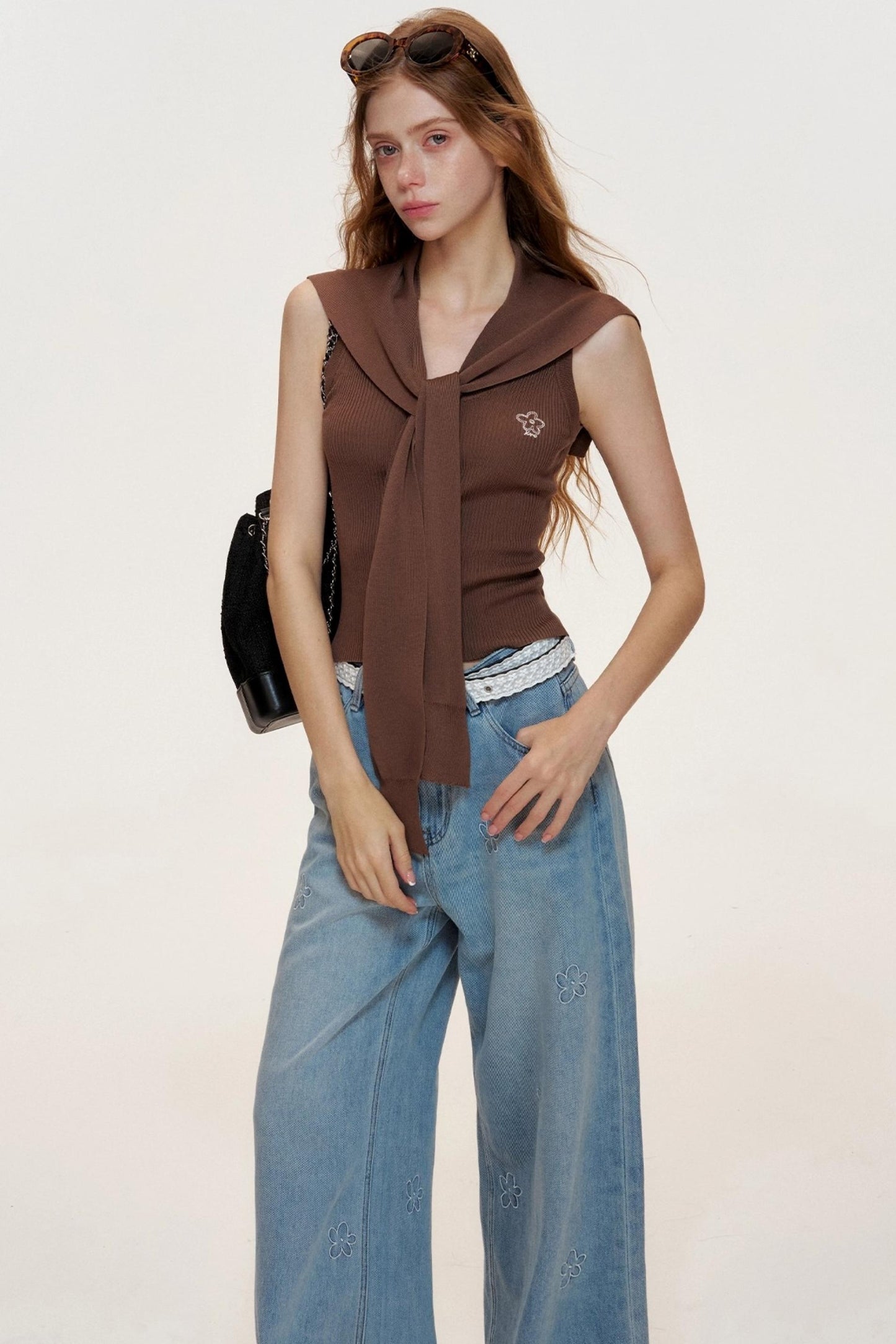 French Petal Cotton Jeans