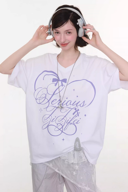 Star Falling V-Neck Top