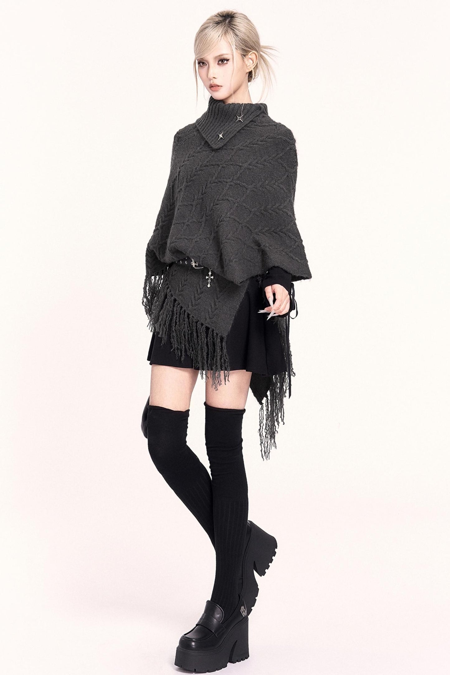 Vintage High Neck Cape Sweater