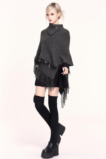 Vintage High Neck Cape Sweater