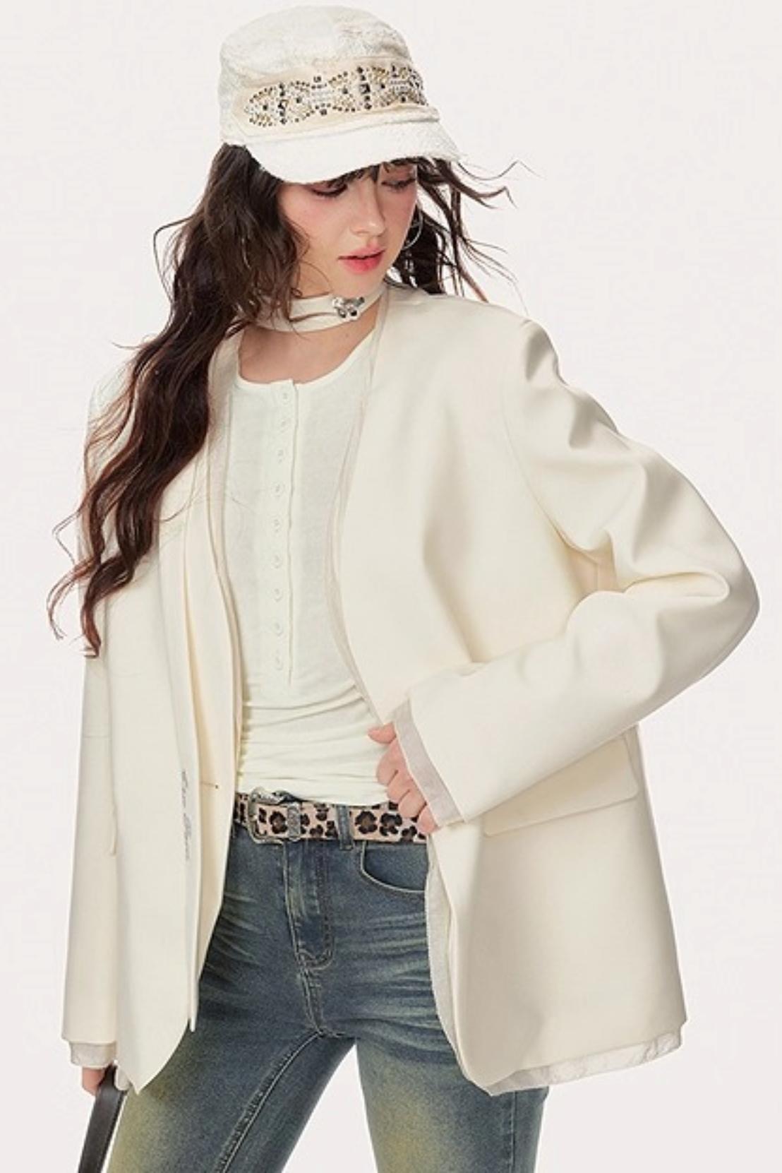 Shoulder Padded Streamline Blazer