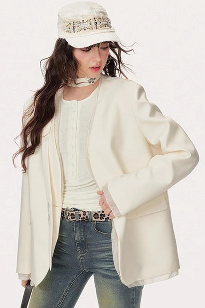 Shoulder Padded Streamline Blazer