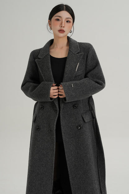 Wool Elegance Long Trench Coat