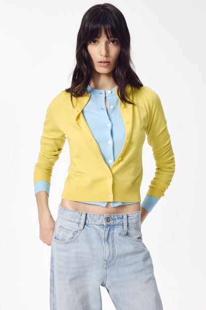 Retro Wool Colorful Cardigan Sweater