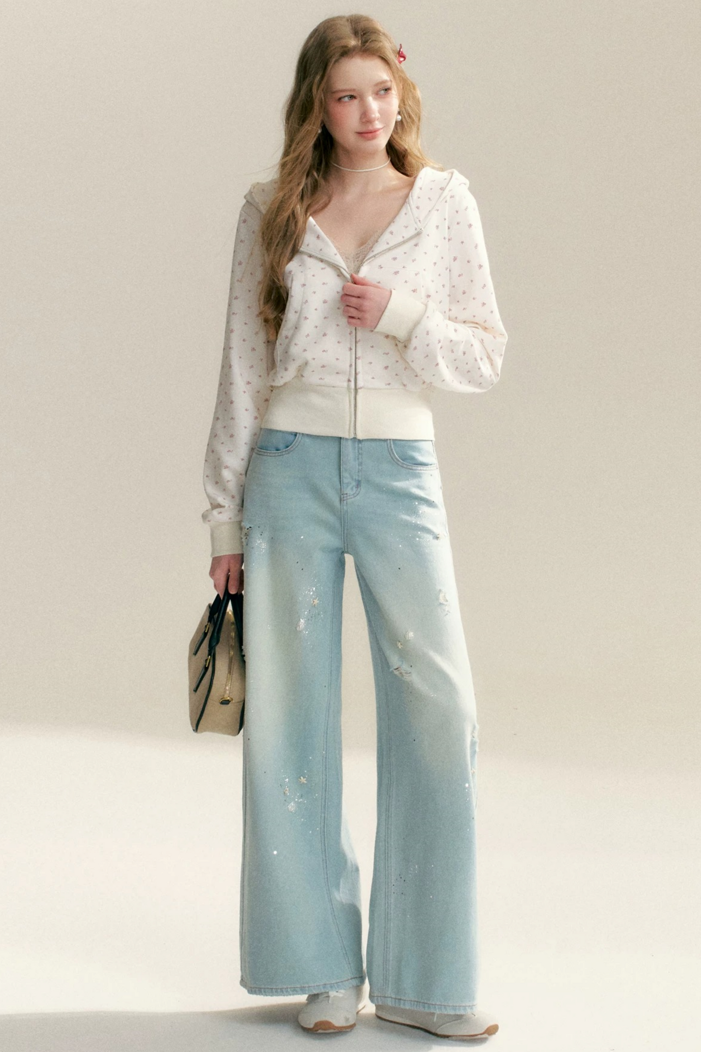 Floral Hooded Cardigan Jacket